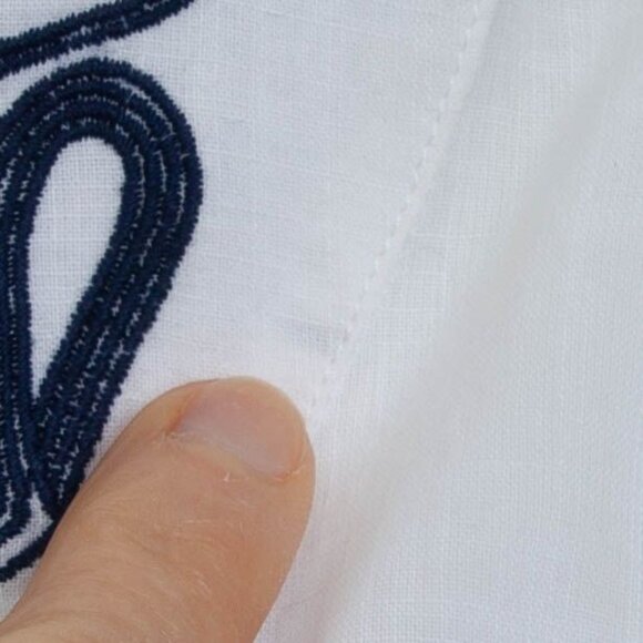 Banana Republic Womens Embroidered Cotton Tunic Top Size M White‎ Beach Summer - Picture 5 of 10